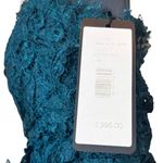 Dolce & Gabbana  Petrol Blue Ruched Lace Bustier Dress Photo 4