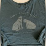 American Eagle Outfitters “Save the Earth” Crop Long Sleeve Top Small Photo 1