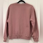 Aritzia TNA  Cozy Fleece Boyfriend Crew Sweatshirt Mauve Crewneck Sweatfleece L Photo 3