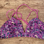None Purple Floral Strappy Back Bralettte Photo 0