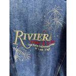 Vintage Riviera Blues Las Vegas Denim Jacket Riviera Hotel Casino Fireworks L Blue Size L Photo 3