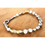 VTG Handmade Freshwater Pearl Bracelet Tammy Birthday Anniversary Toggle Closure Silver Photo 10