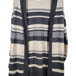 Treasure & Bond  Striped Open‎ Front Long Cardigan Sweater XS Beige Grey Black Photo 0