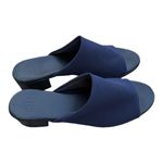 Alex Marie  Blue Cloth Wedge Heel Slip On Sandal Open Toe Navy Size 10 womens Photo 3