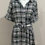 Eloquii  plaid button up tie waist shirt dress Photo 2