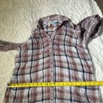 Vintage X America Size L Nadia Embellished Plaid Button Top Rustic Cozy Cabin White Size L Photo 8