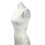 DISSH Women's White Sleeveless Ribbed Knit Boat Neck Cropped Tank Top Size XL Photo 1