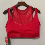 Puma Women Mid Impact Fashion Luxe Ellavate Persian Red-Matte Foil Pr Bra Size M Photo 13