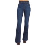 Spanx NWT high rise pull on stretch flare jeans midnight shade wash L Photo 11