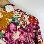 Coldwater Creek Floral Button Front Jacket Large Colorful Boho Cotton Artsy Photo 2