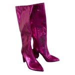 NEW INC Pink Snake Embossed Comfort Pointed Toe Block Heel Zip Photo 6