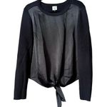 CAbi  Crosstie Pullover Ribbed Knit Top Long Sleeves Black 4288 Women Medium Photo 0