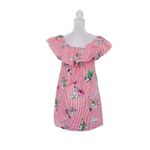 Velvet Heart VELVET & HEART White Red Stripe Off Shoulder Floral Mini Dress 100% Cotton Photo 6