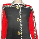 Antonella Preve Vintage 80’s Size L Black Red White Cotton Knit Abstract Dress Size L Photo 4