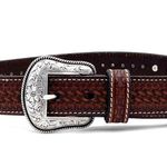 Nocona Brown Tooled Leather Belt Hair Photo 3