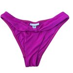 Robin Piccone Olivia Knot Front High Leg Bikini Bottoms Size Small Fuchsia Photo 3
