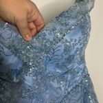 Morilee Madeline Gardner short glitter glam dress prom women's size 24 plus Blue Photo 4