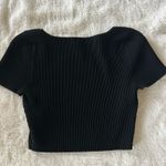 Babaton  Black Fitted Ribbed Crop Top Photo 1
