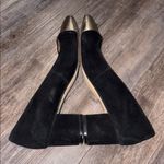 J.Crew  Factory Bryn Black Suede w/Metallic Cap Toe Pumps 9 Photo 5