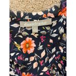 Daniel Rainn Navy Blue & Floral V-Neck Cap Sleeve Blouse S Photo 2