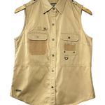 Ralph Lauren VTG Lauren M Khaki Safari Utility Vest 100% Cotton Hong Kong Photo 0