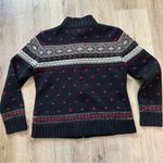 Vintage Lauren Ralph Lauren knit zip up hand knitted sweater size large Black Photo 5