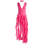 Alice + Olivia  Holly Ruffle Maxi Dress With Scarf in Raspberry 2 New Womens Gown Photo 9