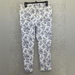 Mario Serrani  Italy Pants Women's 10 Blue White Floral Zipper Fly Straight Leg Photo 1