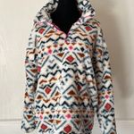 Eddie Bauer GEOMETRIC TRIBAL PRINT PLUSH FLEECE QUARTER ZIP PULLOVER APRES SKI Photo 1