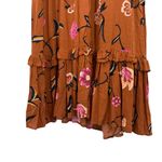 Universal Threads Universal Thread Burnt Orange Floral Ruffle Prairie Maxi Dress Photo 8