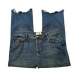 We The Free Free People Maggie Ripped Ankle Straight Leg Jeans In Sequoia Blue, Sz 32 Photo 8