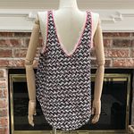 Lush Clothing Lush (Nordstrom) abstract black white and neon pink tank w/ fringe / S / EUC Photo 3