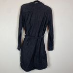 Ralph Lauren Lauren Women's M Gray Long Sleeve Denim Shirt Dress Belted Photo 7