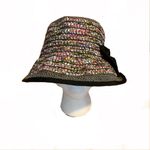 GRACE HATS BLACK & PINK CLOCHE STYLE COTTON & PAPER HAT Multiple Photo 2