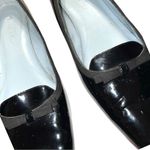 Etienne Aigner  black patten leather flats with pointy toes and tiny bow on top Photo 2