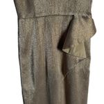 Black Halo Gold Hendricks Sleeveless V-Neck Metallic Cocktail Evening Gown 8 Photo 7