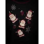 Onque Casual Womens Black Santa Claus Christmas 3/4 Sleeve L Holiday Lightweight Size L Photo 4