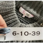 Parker Sweater Womens Medium Gray Chunky Knit Mock Neck Ribbed Photo 5