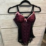 Victoria's Secret  black and pink lace baby doll size 36b Photo 3