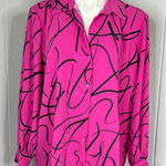 Investments  Pink and Black Abstract Button Down Shirt Photo 0
