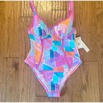 Nanette Lepore  NWT pink printed molded cup one piece swimsuit 4 Photo 8
