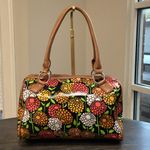 Nine West Multicolor Floral Satchel with Tan Handles Photo 2