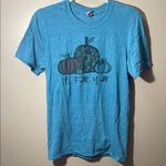 Gildan custom Blue Fall yall leopard Graphic T-Shirt pumpkin thanksgiving small Photo 0