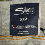 Silver Jeans Silver Distressed Medium Light Wash Distressed Button Up Jean Denim Vest S NWT Photo 3