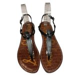 Sam Edelman  Gigi Flat Leather T-Strap Thong Slingback Ankle Strappy Sandals Sz 7 Photo 2