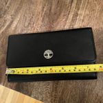 Timberland Black Leather Wallet Clutch Organizer Silver Tree Logo Women Photo 2