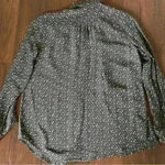 Club Monaco  Blue White KIENA Dot Print Silk bottom down shirt size M Photo 2