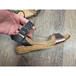 Eric Michael  Black Metallic Wedge Sandals Shoes Euro 36 - US 6/6.5 Photo 5