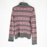 Garnet Hill  Fair Isle Angora Blend Turtleneck Sweater L Grey Photo 2