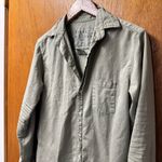 Frank & Eileen Mary Shirtdress Famous Denim Distressed Dress Green Small ALTERED Photo 4